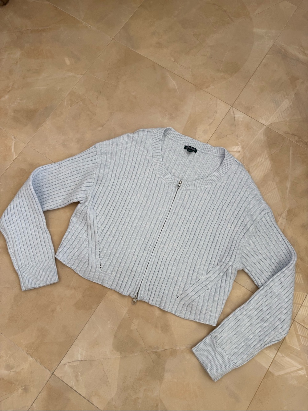 Wild fable zip up cardigan light blue